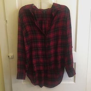 Plaid Button-down blouse